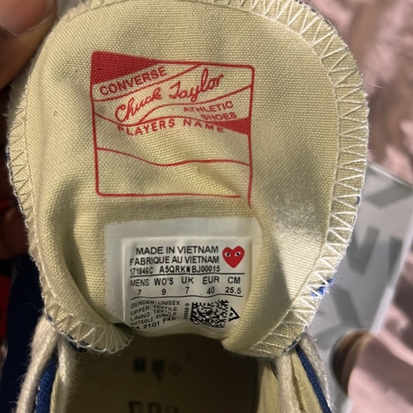 CONVERSE x PLAY MENS SIZE 7 WOMENS SIZE 9 - Picture 7 of 8